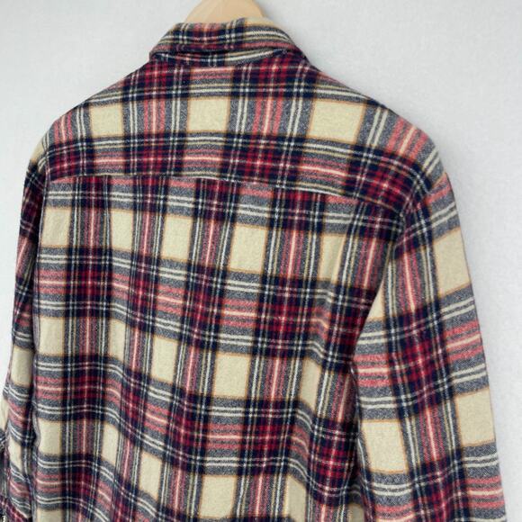 BRUCE JENNER Shirt Jacket Mens M Wool Blend Plaid Quilted Insulated Shacket Red - Picture 8 of 13